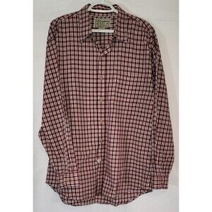 US Expedition Plaid Long Sleeve Button Up 100% Cotton Shirt - Size L